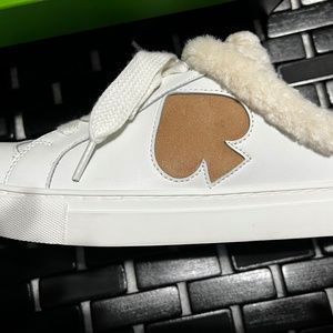Kate Spade Fez Mule Winter Sneakers, size 9.5 Leather w/ suede detail